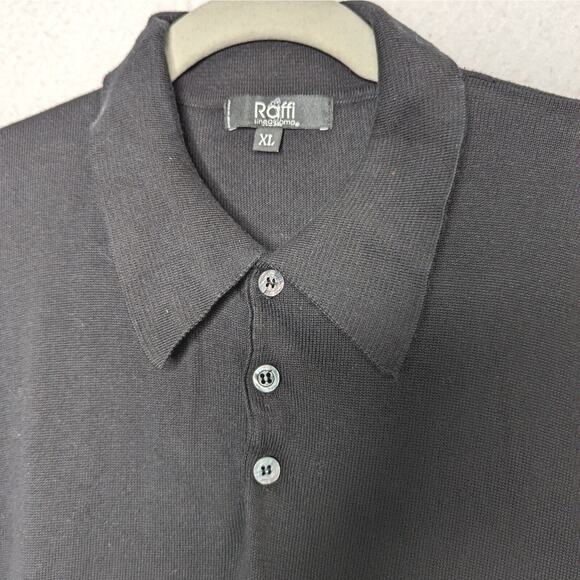 Raffi Golf Sweater Men XL Black Lightweight Cotton Blend Made In Italy - Picture 3 of 12